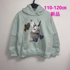 110-120㎝♥️リバーシブルスパンコールうさぎちゃんパーカートレーナー♡