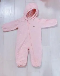 キルティングフード付きアウター ピンク