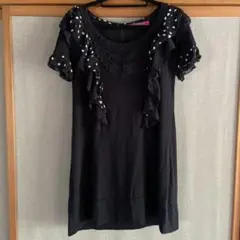 DOLLY GIRL ANNA SUI ブラック　フリル　チュニック