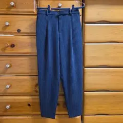 UNIQLO アンクルパンツ ネイビー ストライプ M