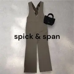 ✨スピックアンドスパン バッククロスサロペット センタープレス 茶 36のサムネイル