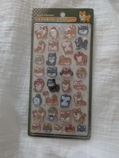 ボンボンドロップシール 和柄 柴犬