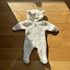 H&M ジャンプスーツ カバーオール くま耳　ボア　防寒　56cm