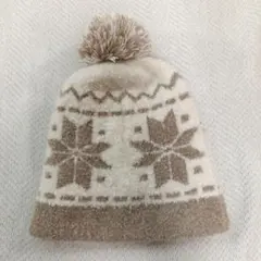 無印良品 キッズ ニット帽 ポンポン付き