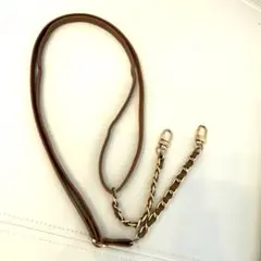 【美品】スマホショルダーストラップ/ブラウン×ゴールド