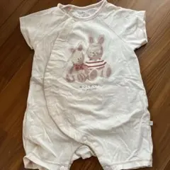 モコモフ うさぎロンパース 80cm