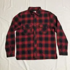 美品ELEMENTエレメント　チェックネルシャツ　赤黒