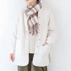 ノーカラー キルティングジャケット