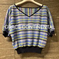 GRACE CONTINENTAL 　シアーチェックトップス　カットソーのサムネイル