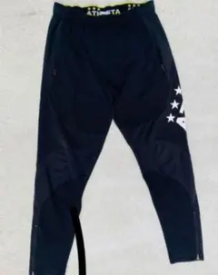 ATHLETA トレーニングパンツ 黒 白星プリント　ジャージ　ストレッチ入り