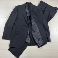 美品 ニューヨーカー 大きい XL ブラックストライプ メンズ スーツ ビジネスのサムネイル