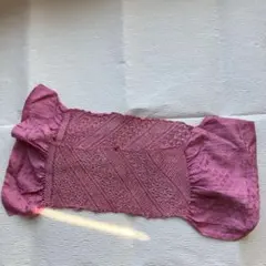 紫色 フリル付き 帯揚げ 編み込み模様