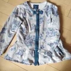 ANNA SUI Mini 花柄　ジッパー付きカーディガン 130