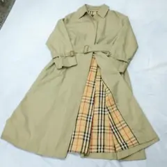 バーバリー ステンカラーコート ノバチェック Sサイズ ベージュ レディース