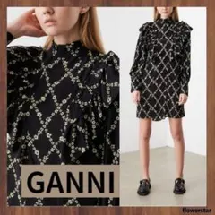 2026年最新】GANNI 柄：花柄 レディース 長袖・七分袖ひざ丈ワンピース
