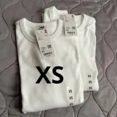 新品タグ付　UNIQLO ソフトリブクルーネックT 長袖　XS 2枚セット