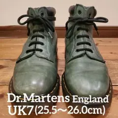 【グリーン×ゴールデンサイズ】英国製ドクターマーチン 6ホール UK7