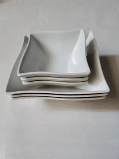 値下げ！スクエア　深皿　大・小　６点セット