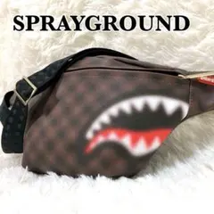 未使用級✨　SPRAYGROUND　ボディバッグ　オンブレチェック　シャーク