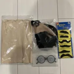 カトちゃんコスプレハゲ頭カツラとぐるぐる眼鏡セット腹巻き付き５点セット