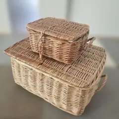 天然素材バスケットセット 籠 2個セット
