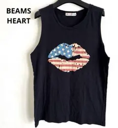 BEAMS HEART アメリカ国旗口紅プリント タンクトップのサムネイル