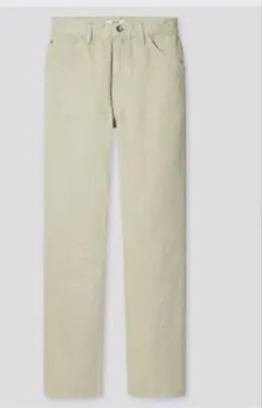 UNIQLO ライトグリーン　レギュラーフィットストレートハイライズジーンズ