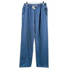 新品/匿名/メンズ ワイドデニムパンツ ジーンズ ウエストゴム ストレート L位
