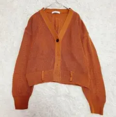ドゥドゥ カーディガン 長袖 羽織り Vネック ショート丈 秋カラー コットン混