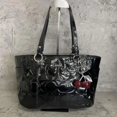 極美品】GHERARDINI トートバッグ ブラック エナメルソフティ 大容量