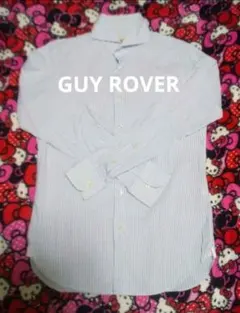 GUY ROVER 青白ストライプ ワイシャツ イタリア製 Sサイズのサムネイル