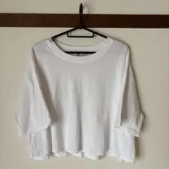 ZARA ホワイト ショート丈 Tシャツ 半袖