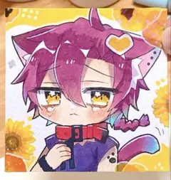 創作 イラスト アナログ 男の子 手描き ケモ耳