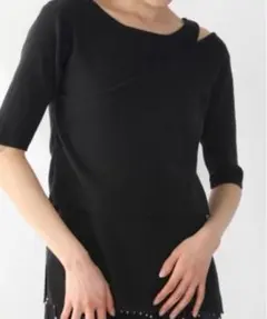 ★未使用タグ付★LOWRYS FARM レイヤードスリット5S 黒 F