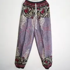 vintage バルーンパンツ ネパール製 コットン 赤 民族 ネイティブ