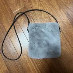 本日のみ！グレー ファー ショルダーバッグ