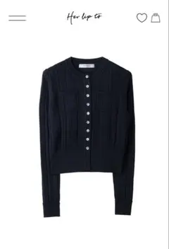 【匿名配送】Her lip to Eyelet Knit Cardiganのサムネイル