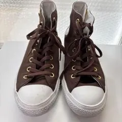 ブラウン ハイカットスニーカー ジッパー付き
