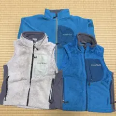 mont-bellフリースジャンパー、ベスト3点　90cm