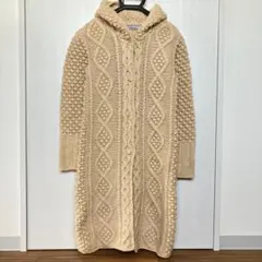 【即納】 TORRAZZO DONNA ニットフードロングコート ベージュ