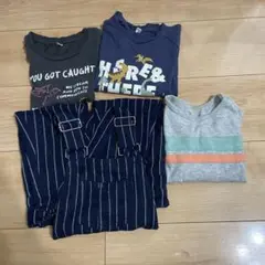 恐竜プリントTシャツとサロペットセット 90&100センチ纏め売り