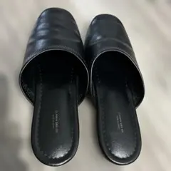 クラスカ　ブラックレザー スリッパ