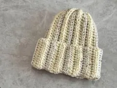 子供用リブ編みニット帽 2〜3y