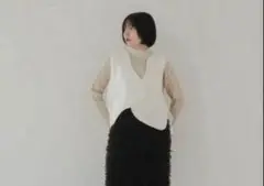 【新品未使用】Eaphi jacquard curvy vest ベスト