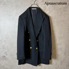 vintage Aquascutum 金ボタン ダブル 紺ブレザー N3212のサムネイル
