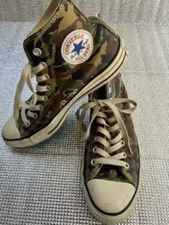 希少　CONVERSE ALL STAR カモフラージュ 迷彩レザーハイカットのサムネイル
