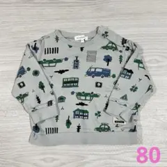 3can4on 車両プリント トレーナー 80 水色