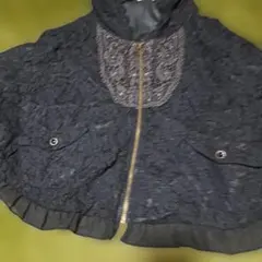 新品未使用axeafemmeレース装飾ダークブルーカーディガン