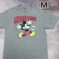 Disney　Tシャツ　M　グレー　レトロプリント　ミッキーマウス　USA古着