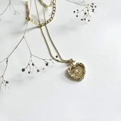 金属アレルギー対応 アンティーク調ハートネックレス R5N016